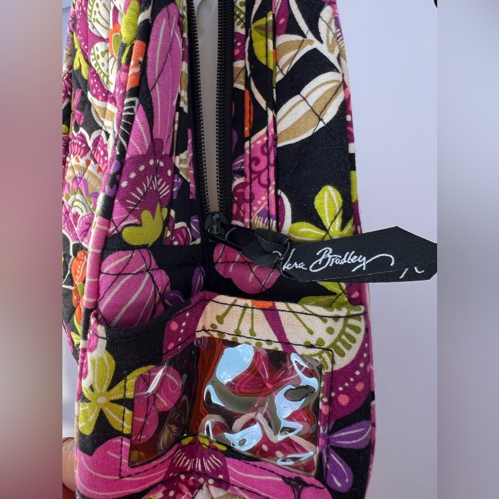 Vera Bradley-  Lunch Bag Purple/Black Medium Floral - Picture 2 of 8